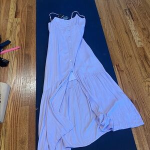 Lavender Button-Down Slip Dress